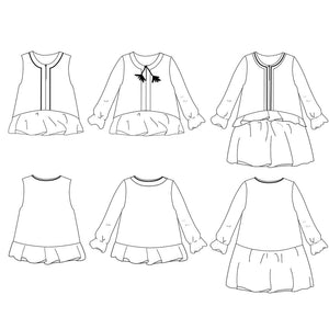 LILAS TRIO Blouse, Top & Dress - Kids 3Y/12Y • Pattern