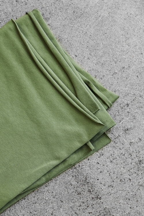 ORGANIC SINGLE JERSEY • Olive Green $40.00/metre