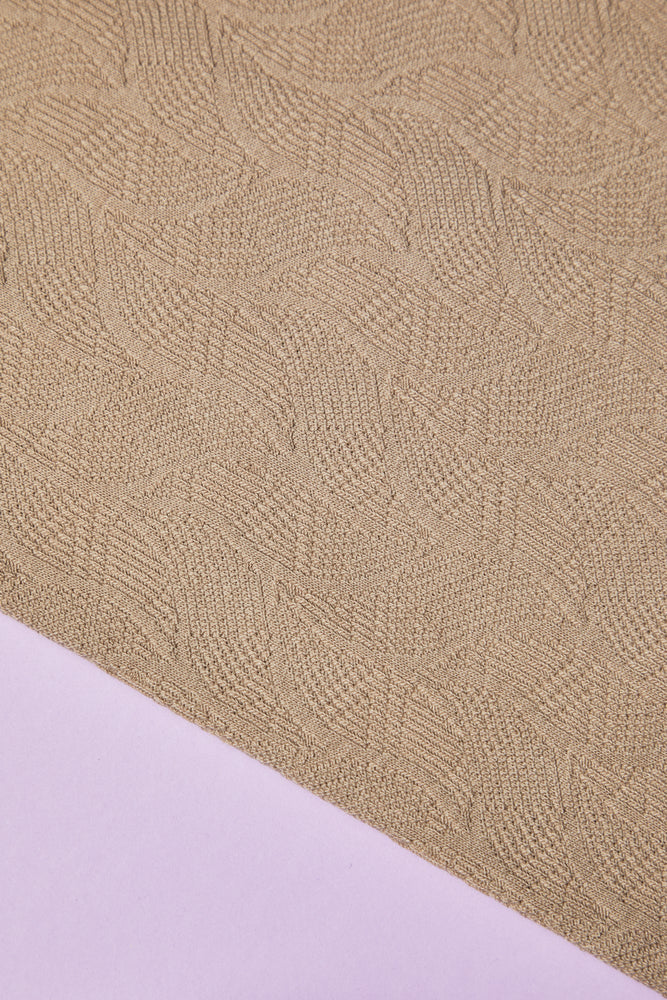 ORGANIC LEAF JACQUARD KNIT • Dune SALE $32/per metre