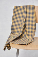 ORGANIC COTTON • OXFORD • GINGHAM • Dry Mustard & Calm Grey SALE $36/per metre