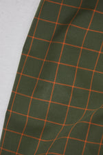 ORGANIC COTTON • OXFORD • GRID • Khaki Green & Pumpkin SALE $36/per metre