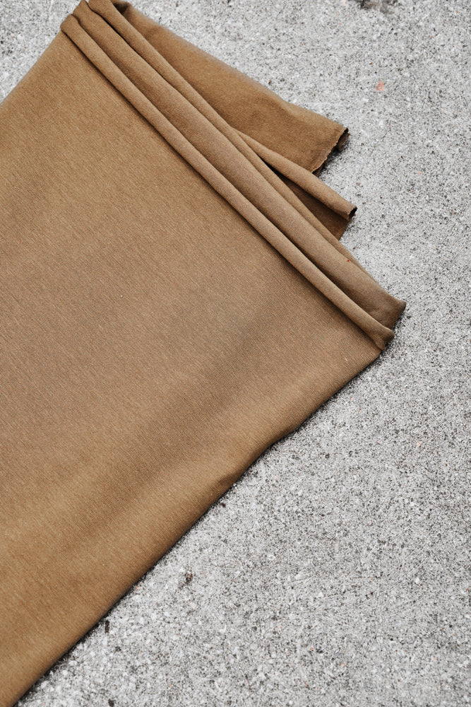 ORGANIC SINGLE JERSEY • Camel $40.00/metre