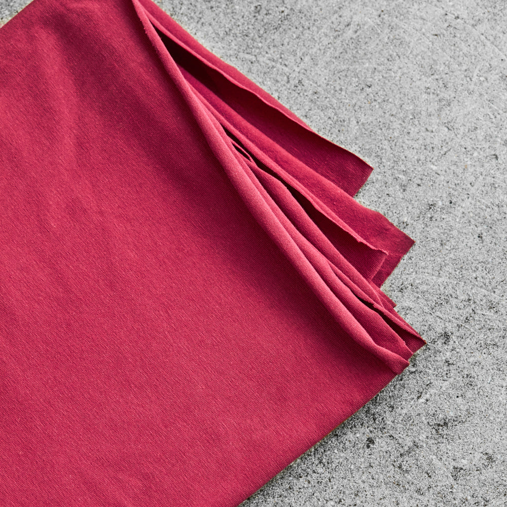 ORGANIC SINGLE JERSEY • Crimson $40.00/metre