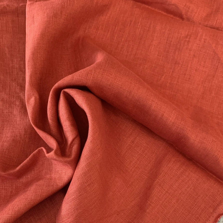 LINEN 200gsm • WASHED • Persimmon • Remnant 215cm
