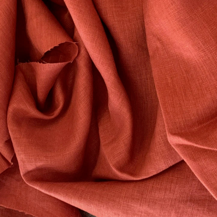 LINEN 200gsm • WASHED • Persimmon • $32.00/metre