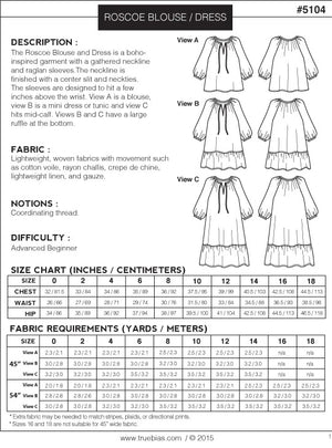 ROSCOE BLOUSE & DRESS • Pattern
