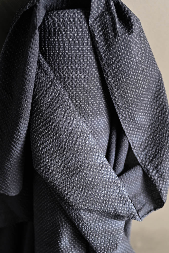 COTTON SEERSUCKER • TOTTORRI CROSS • Black $64/metre