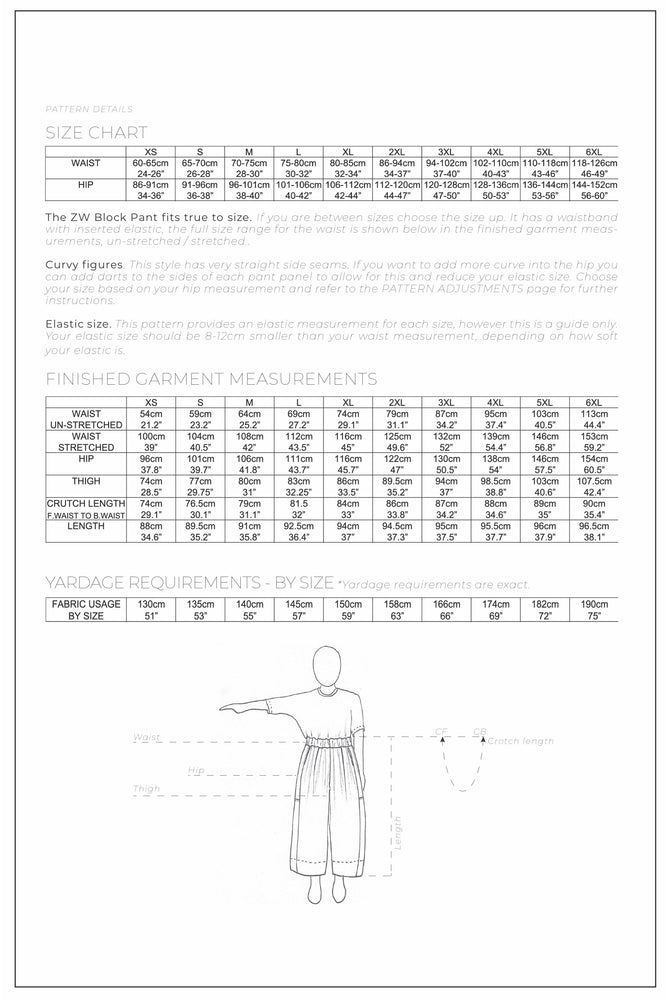 ZERO WASTE Block Pant • PDF Pattern