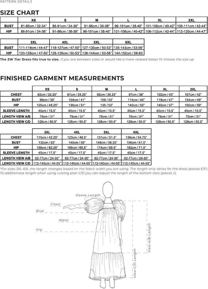 ZERO WASTE Tier Dress • PDF Pattern